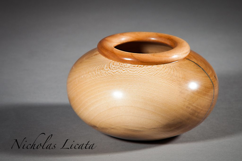 Cherry Rimmed Sycamore Bowl-102
